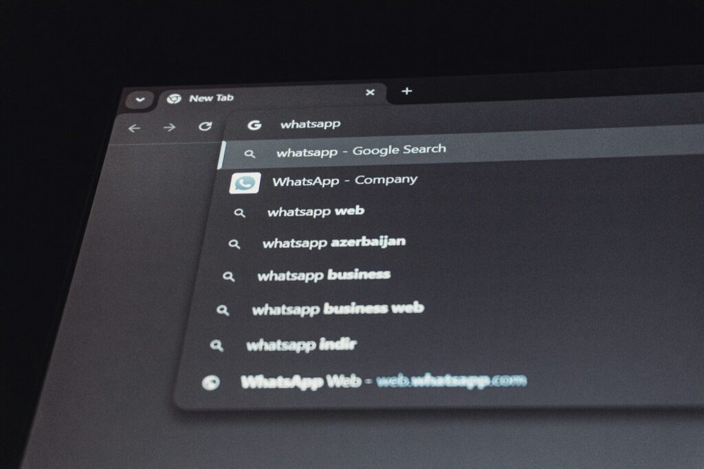 Google search results for whatsapp